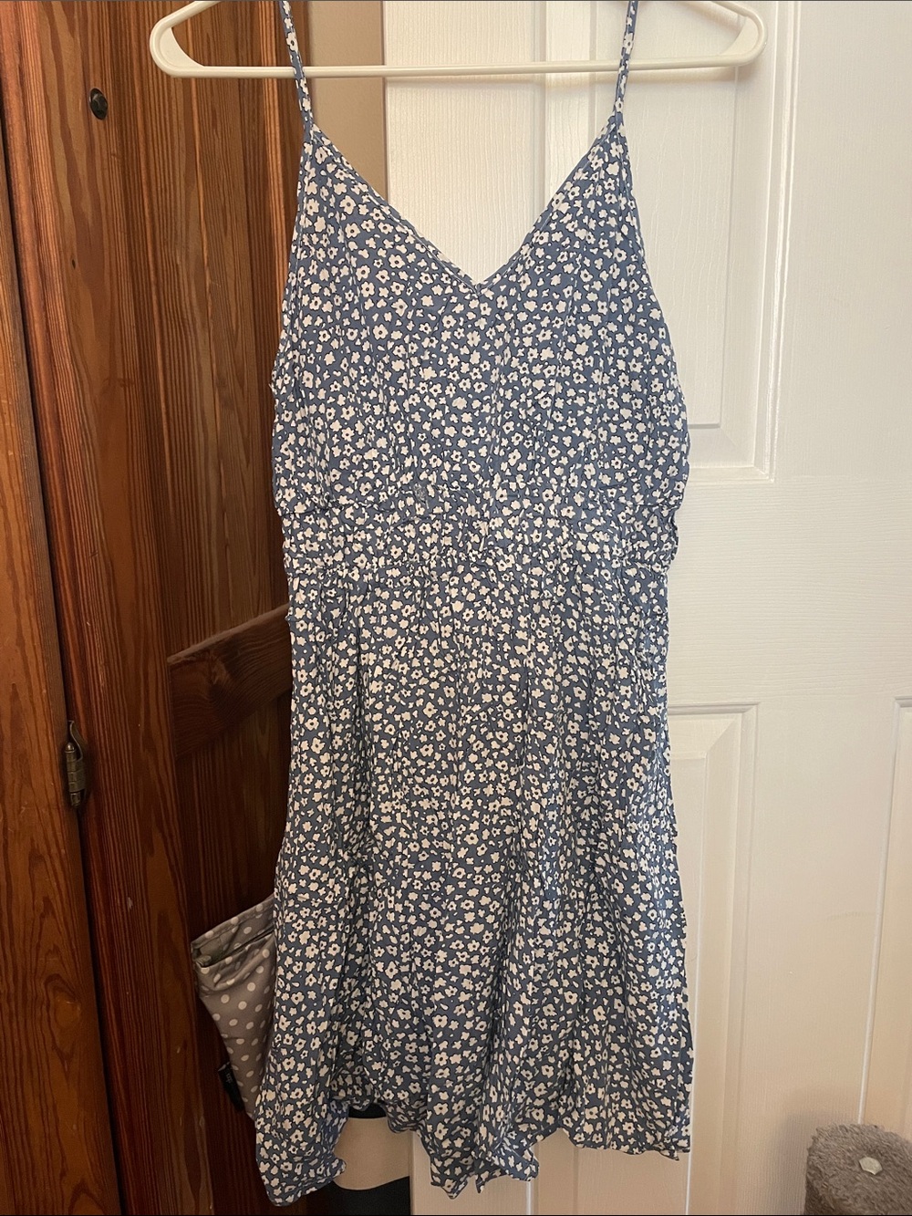 SHEIN VCay Blue Floral Spaghetti Strap Sundress